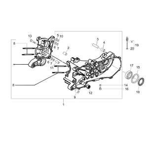 Carter moteur Vespa LXV 2 temps