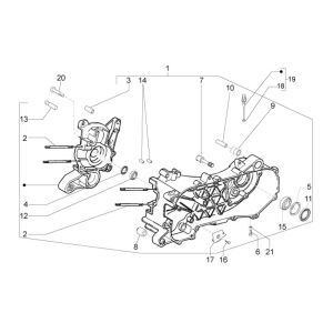 Carter Vespa LXV 25 km 4 temps 2 soupapes