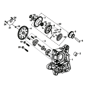 Carterdeel rechts/ oliepomp Sym Orbit III 125I E4