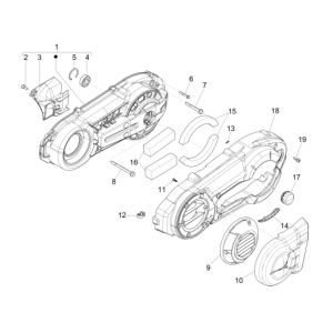 Couvercle de carter - Refroidissement du carter MP3 500 LT Sport 2014-2016