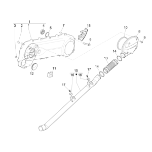 Carter moteur - Refroidissement du carter moteur Piaggio NRG Power DD 2007-2017