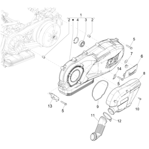 Couvercle de carter moteur - Couvercle de carter moteur Vespa GTS 125 4T E5 ABS 2021 (EMEA)
