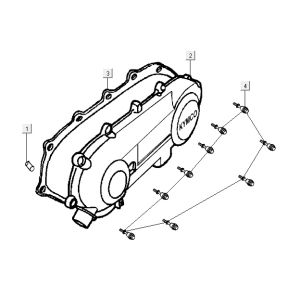 Couvercle du carter d'huile Kymco Vitality 2t ac rouge
