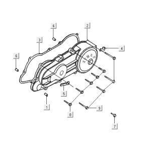 Carter moteur Kymco ZX 2t ac argent-orange