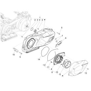 Couvercle de carter moteur Piaggio Medley 125 4T IE ABS E4 2016-2019 (EMEA)