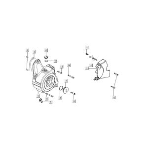 Carter moteur gauche Kymco Nexxon 4 temps gris foncé