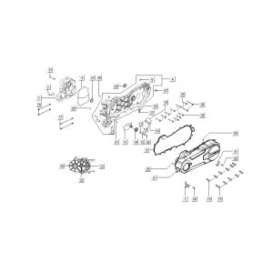 capot moteur Kymco Super8 4 temps à partir de 2009 rouge