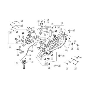 moitiés de carter pompe à huile Kymco Dink LC 2 temps argent