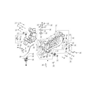 Moitiés de carter moteur - Pompe à huile Kymco B&W LC 2 temps argent