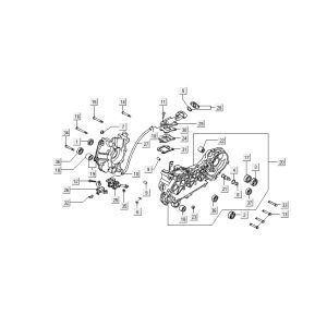 Moitiés de carter moteur - Pompe à huile Kymco DJ 2 temps Noir