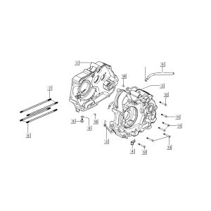 Moitiés de carter moteur Kymco Nexxon 4 temps gris foncé