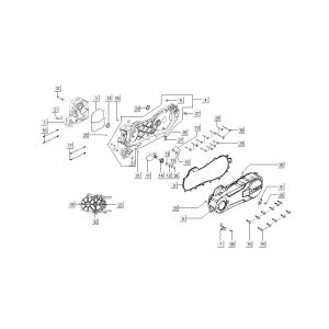 moitiés de carter moteur Kymco Super 8 4 temps (2007-2009) Bleu jaune