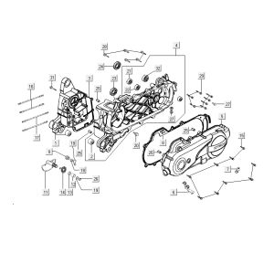 Couvercle de carter moteur Kymco Delivery 4 temps blanc