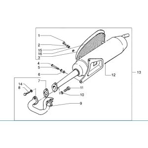 Silencieux catalytique Piaggio Zip RST