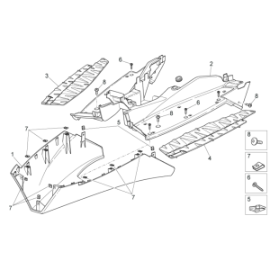 Carrosserie centrale II Aprilia SR 50 H2O ie+glucides 2004-2009