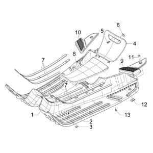 Marchepied Vespa S 45km 4 temps 4 soupapes bleu azzurro 244/A