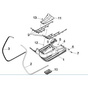 Capot central Vespa GTV 250 4T 4V IE