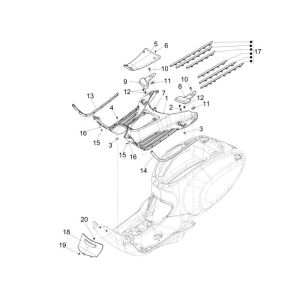 Marchepied Vespa Sprint gris titanio 742/b
