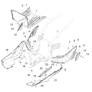 Housse centrale - Marchepied4 temps Piaggio Liberty 50