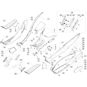 Cache central - MarchepiedPiaggio MP3 500 LT Sport 2014-2016