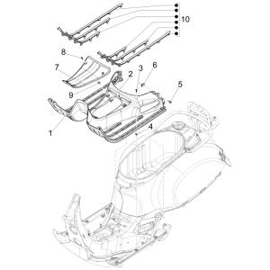 Capot central - MarchepiedVespa GTS 125 4T E5 ABS 2021 (EMEA)