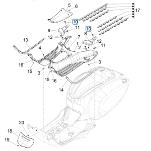 Capuchon central pour Vespa Electric 45 km/h E5 2021 (EMEA)