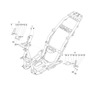 Châssis/cadre Piaggio NRG Power DD 2007-2017