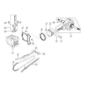 Cylindre vilebrequin Kymco City 16' 4 temps blanc
