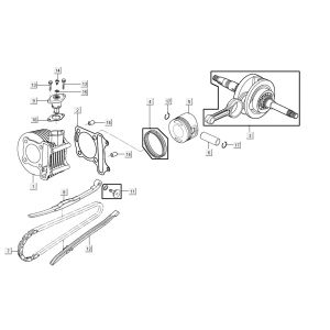 Cylindre vilebrequin AGILITY 16+ 4T 125 Bleu clair métallisé mat