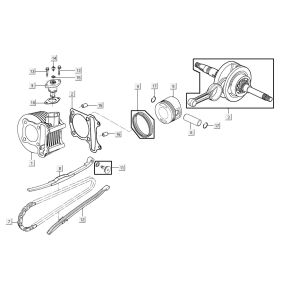 Cylindre vilebrequin AGILITY 16+ 4T 125 Argent Métallique Mat