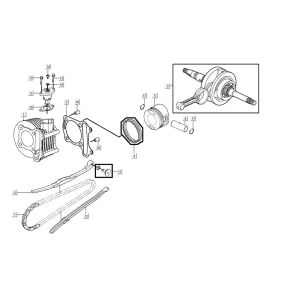 Cylindre vilebrequin AGILITY 16+ 4T 200i Argent Métallique Mat