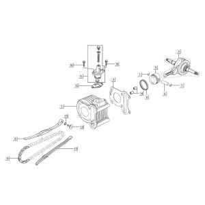 Cylindre vilebrequin Kymco Agility 16'+ injection 4 temps euro4 bleu mat