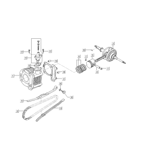 Cylindre à manivelle Kymco Agility Delivery 4 temps euro4 blanc
