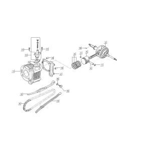 Cylindre vilebrequin Kymco Agility FR 12" 4 temps euro4 noir