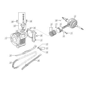 Cylindre vilebrequin Kymco Delivery 4 temps noir