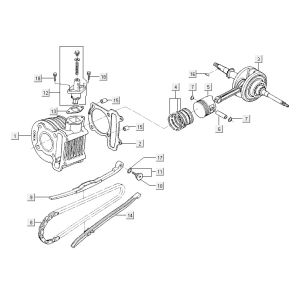 Cylindre vilebrequin Kymco Vitality 4t ac anthracite