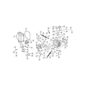 accessoires de cylindre Kymco Super8 4 temps à partir de 2009 noir