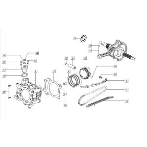 Cylindre de vilebrequin Kymco Downtown 300i blanc