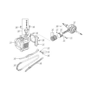 Cylindre - Vilebrequin Kymco Like 4 temps diamant blanc comme T T