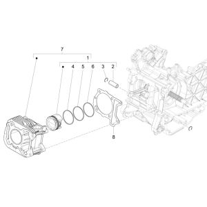 Cylindre Piaggio Liberty 125 4 temps 3V IE ABS (IGET Euro 5)