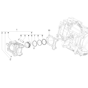 Cylindre Vespa GTS 125 4 temps IE ABS Euro4 2016-2018
