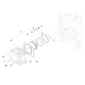 Cylindre Vespa GTS 300 HPE 4T 4V IE ABS E4 2019 (EMEA)