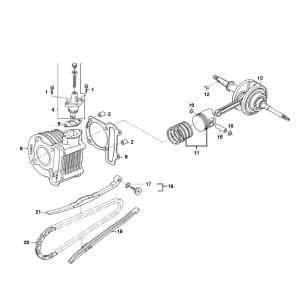 Cylindre vilebrequin GY6 10/12 pouces (EURO 2 ; pour 2018)-Cilinder- krukas GY6 10 / 12 inch (EURO 2 voor 2018)