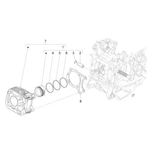 Cylindre Vespa Sprint 125 4T 3V IE ABS E5 2021 (EMEA)
