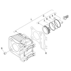 Cylindre Vespa S 25km 4 temps 2 soupapes