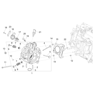 Culasse Vespa GTS 125 4 temps IE ABS Euro4 2016-2018