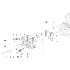 Culasse et groupe de soupapes Vespa Primavera 125 4T 3V IE ABS