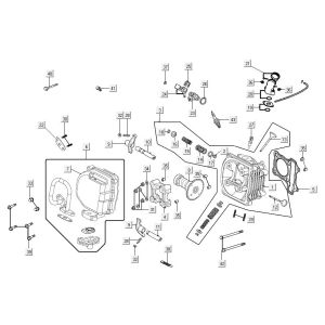 Culasse Kymco Agility 16'+ injection 4 temps euro4 bleu mat