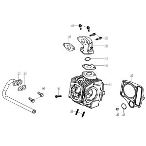 Culasse Kymco K-Pipe 4 temps noir brillant