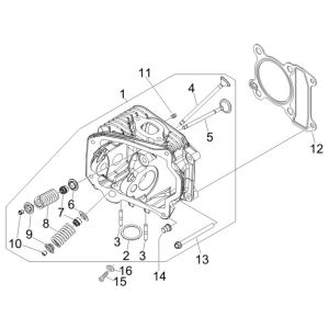 Culasse Vespa S 25km 4 temps 2 soupapes